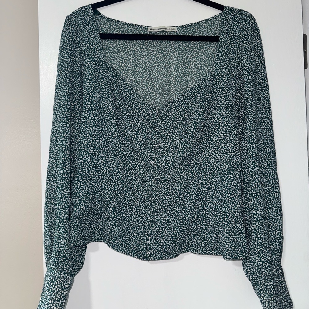 Abercrombie & Fitch Green Patterned Blouse